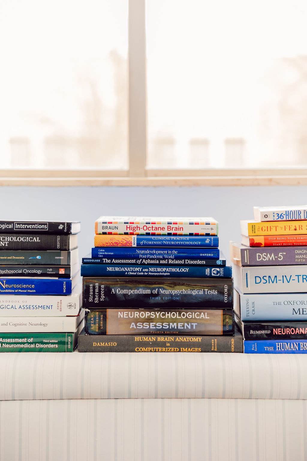 Neuropsychology books on shelf